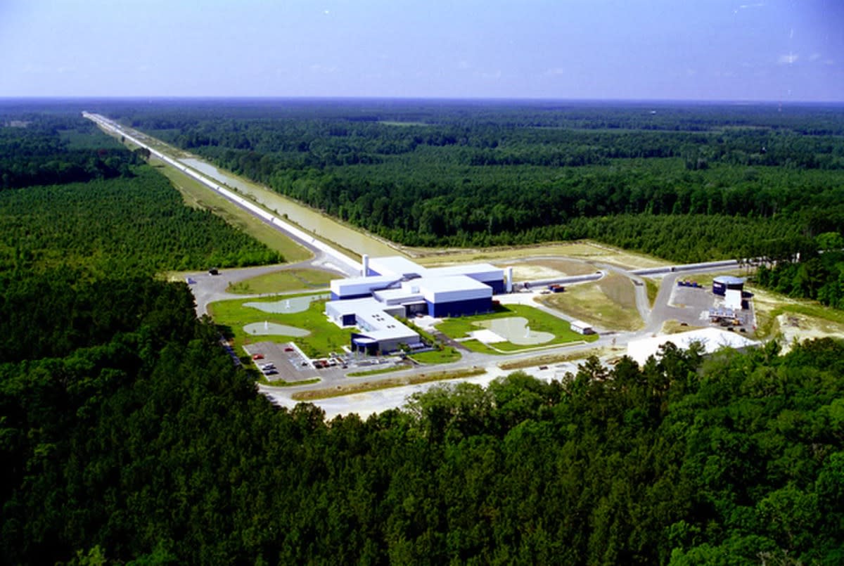  The LIGO project's gravitational-wave detector facility in Livingston, Louisiana. 