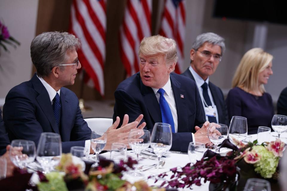 <span class="caption">President Trump’s trade war and other economic concerns tend to be the focus of corporate CEOs.</span> <span class="attribution"><span class="source">AP Photo/Evan Vucci</span></span>