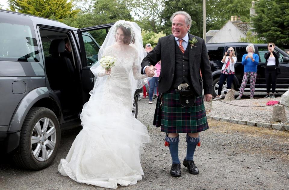 Rose Leslie with her father Sebastian Leslie (PA)