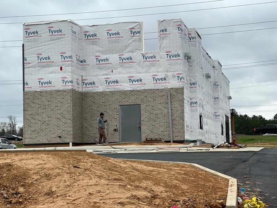 Construction happening at the new Huey Magoo's location in Flowood.