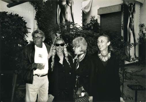 From left: Helmut Newton, Franca Sozzani, Anna Piaggi and Carla Sozzani at the opening of the Carla Sozzani Gallery in 1999. - Credit: Courtesy of Fondazione Sozzani