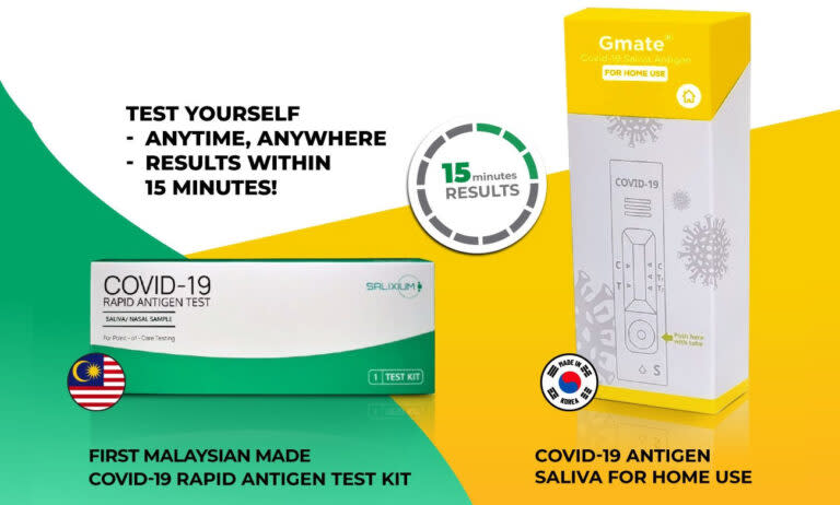 The Salixium and Gmate Rapid Antigen Kits allow individuals to self-screen for Covid-19 for less than RM40 and get results immediately. — Picture via SoyaCincau