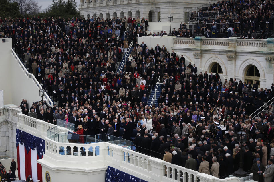 White speaks&nbsp;as part of Trump's&nbsp;inaugural ceremony on Jan. 20, 2017. (Photo: Bloomberg via Getty Images)