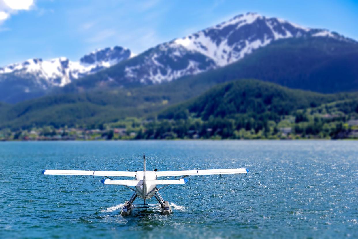 Airplane taking off in Juneau Alaska USA. Picture taken with 5D Mark III and 24-105mm USM IS F4 Lens at F18 aperture.