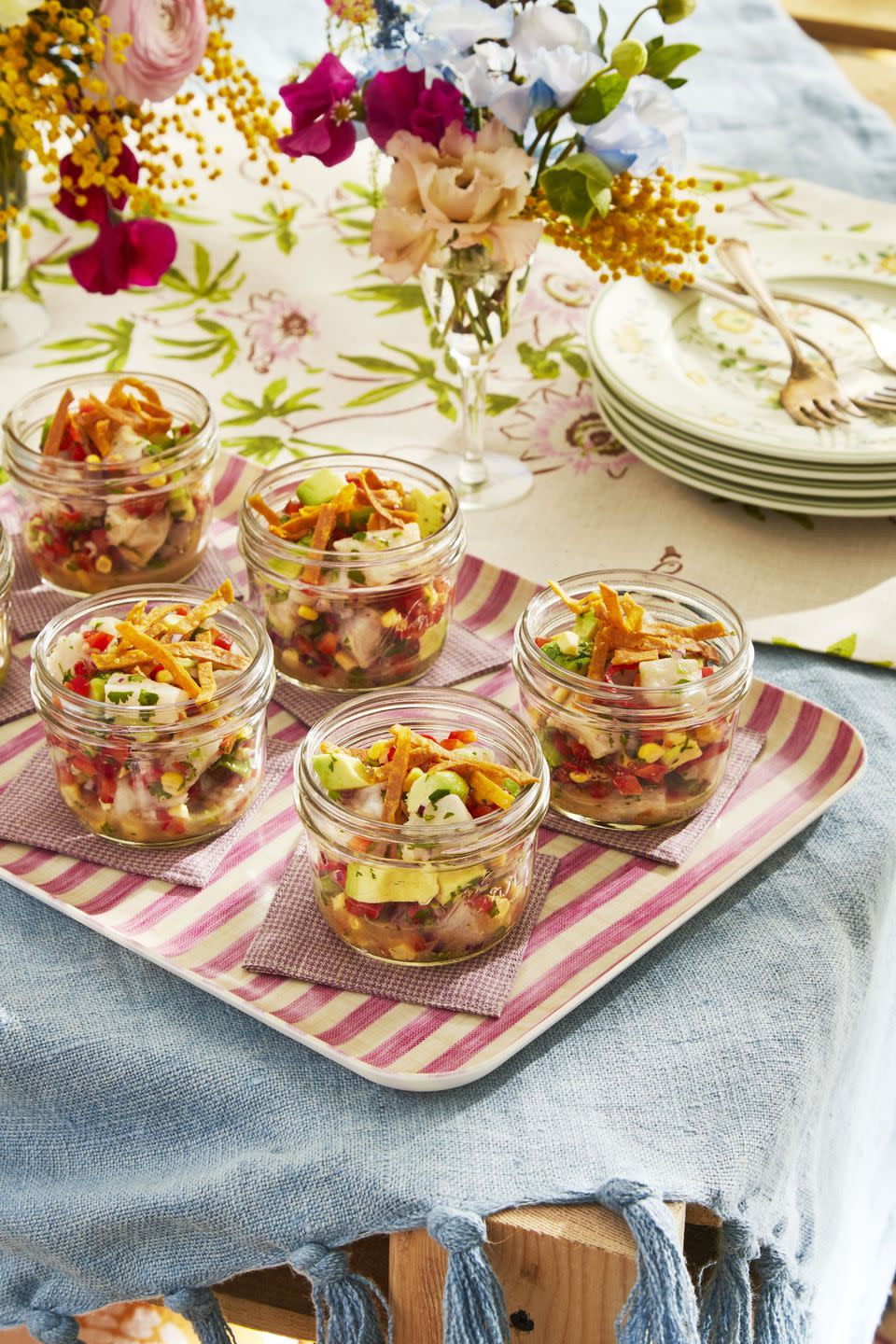 Ceviche with Corn, Peppers, and Avocado