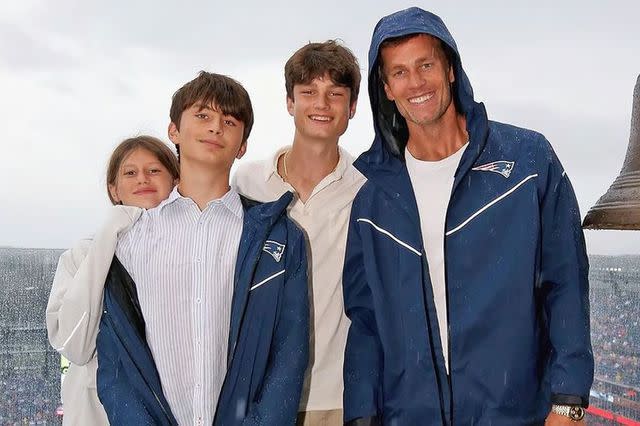 <p>Tom Brady/Instagram</p> Tom Brady and his kids in New England