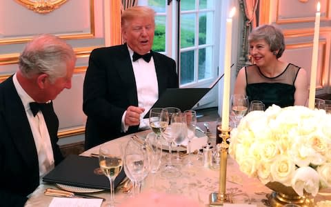 Prince Charles, Donald Trump and Theresa May - Credit: AFP