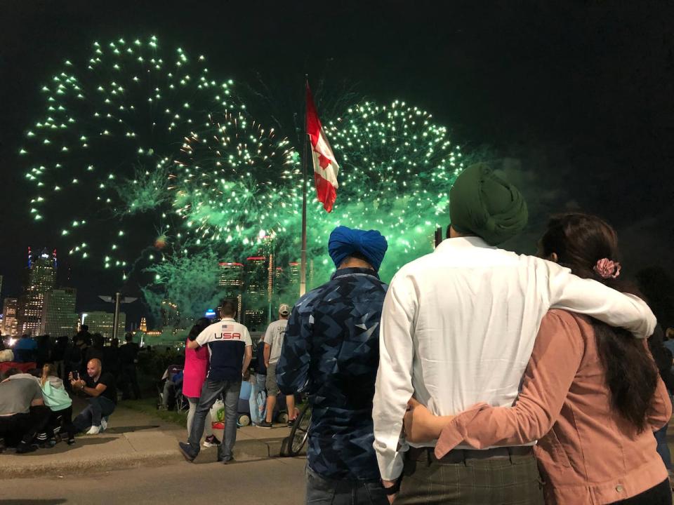 Thousands watched the fireworks along the Detroit river in 2019.