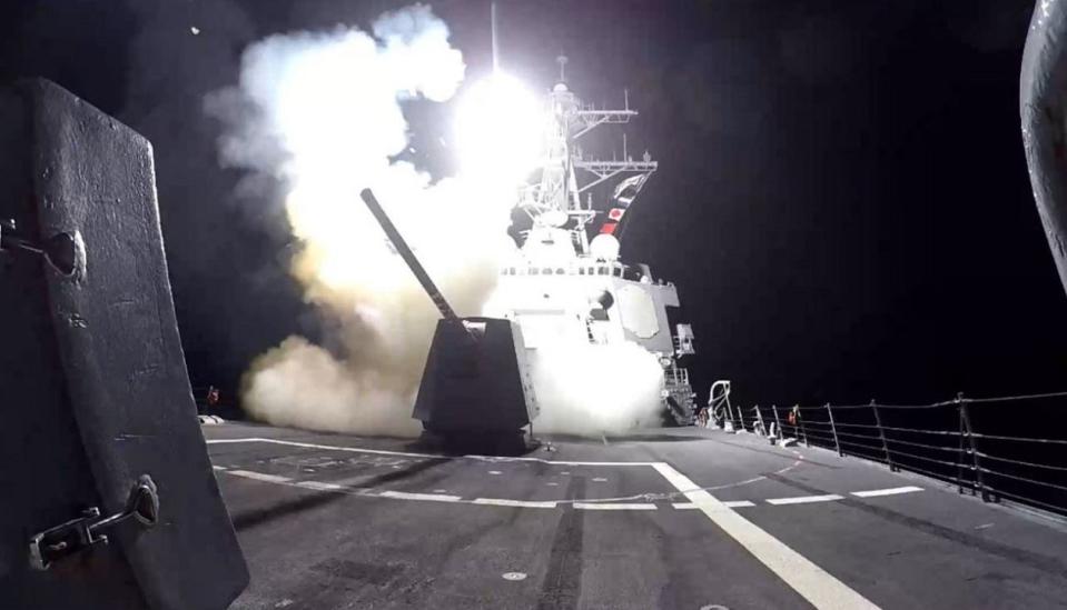 A strike launched from a naval ship.