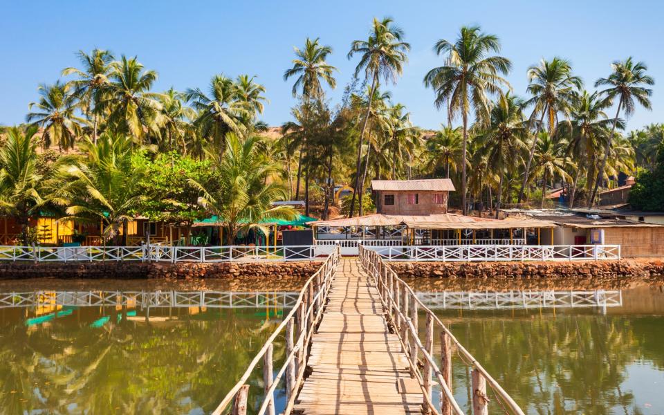 Mandrem beach in north Goa in India