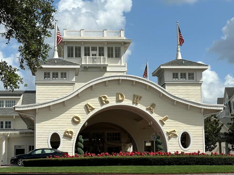 Entrance to Disney World's BoardWalk Inn.