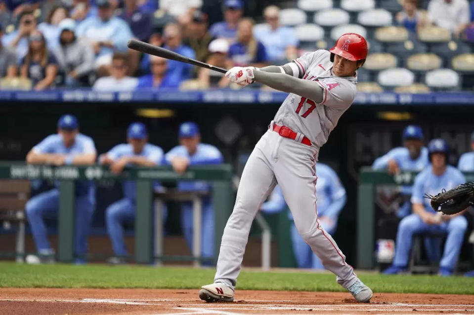 大谷翔平二刀流同步搶勝。法新社