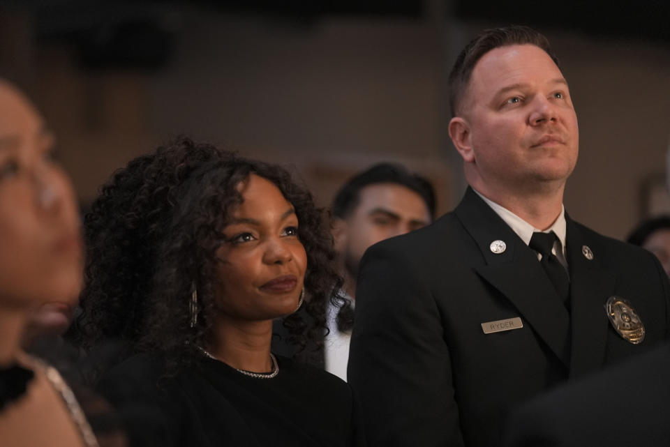 ‘9-1-1: Lone Star’: L-R: Sierra McClain and Jim Parrack; photo: Kevin Estrada/Fox