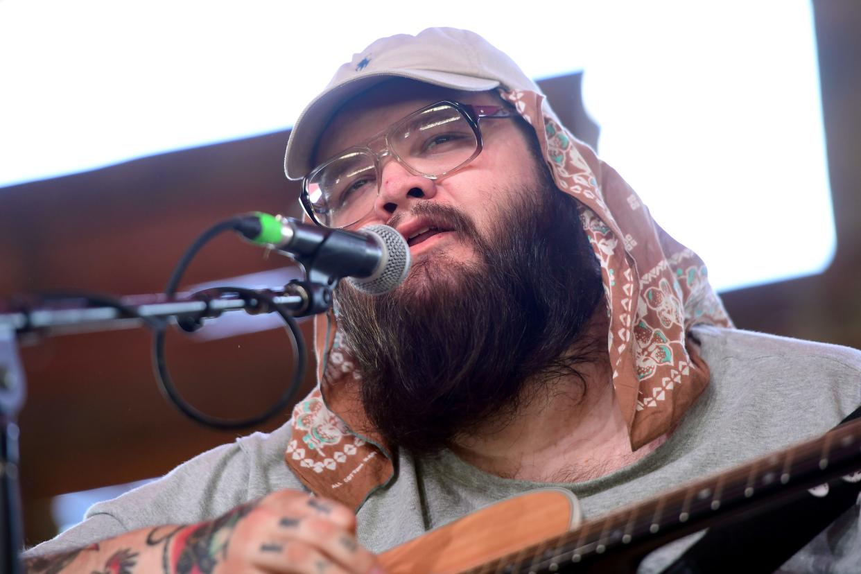 Singer-songwriter John Moreland performs on the Mustang Stage during day 1 of 2017 Stagecoach California's Country Music Festival at the Empire Polo Club on April 28, 2017 in Indio, California.