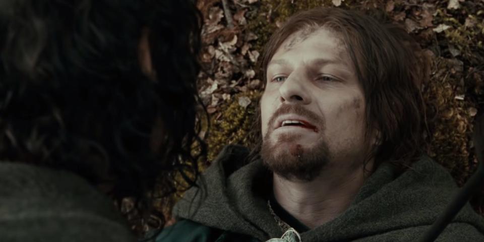 Boromir Death Sean Bean Lord of the Rings The Fellowship of the Ring New Line Cinema