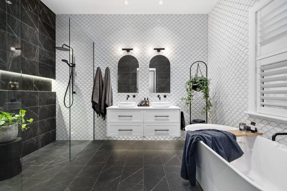 Daniel and Jade's master bathroom. Photo: Domain