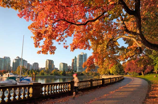 <p><b>Where: </b>Vancouver</p> <p>Few places compare to Vancouver’s Stanley Park: The 1,000-acre wilderness park is footsteps from downtown and attracts a regular crowd of locals and tourists. Visitors can walk, cycle or Rollerblade along a seawall, or enjoy outdoor theater and cultural performances during the warmer summer months. Don’t miss the park’s forest trails and lakes. Park-goers can relax next to Beaver Lake, a peaceful body of water almost completely covered by water lilies, or explore Lost Lagoon, a glittering 41-acre freshwater lake.</p>