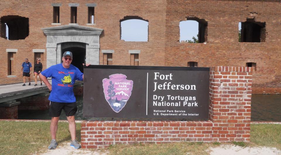 Thomas Wright, who visited every U.S. national park this year, stops at Dry Tortugas National Park in Florida.