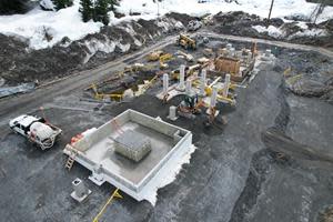 Electrical substation foundation construction