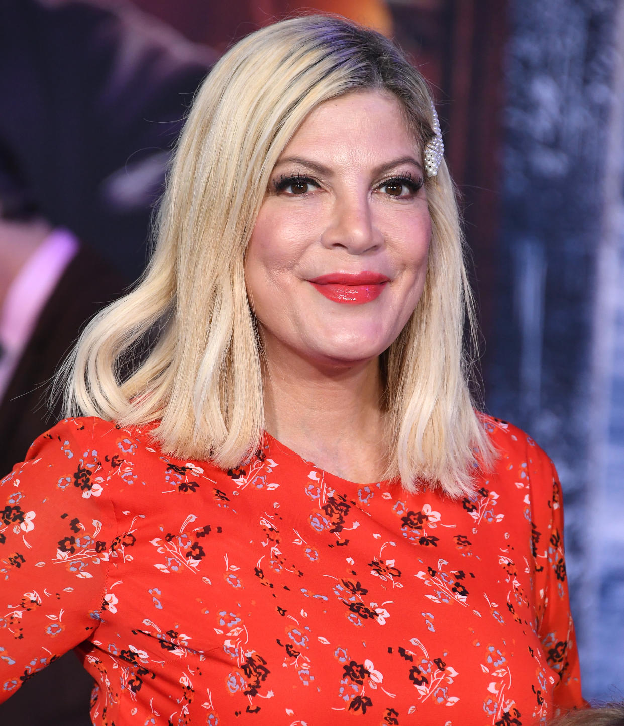 Tori Spelling shared her 'new blended family tradition' with husband Dean McDermott and his ex, Mary Jo Eustace, as they gathered together for dinner over the holidays. (Photo: Steve Granitz/WireImage)