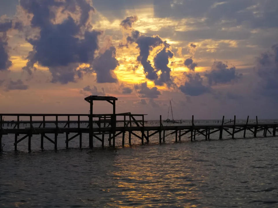 A Sunrise over the Bay in Rockport Texas via Getty Images