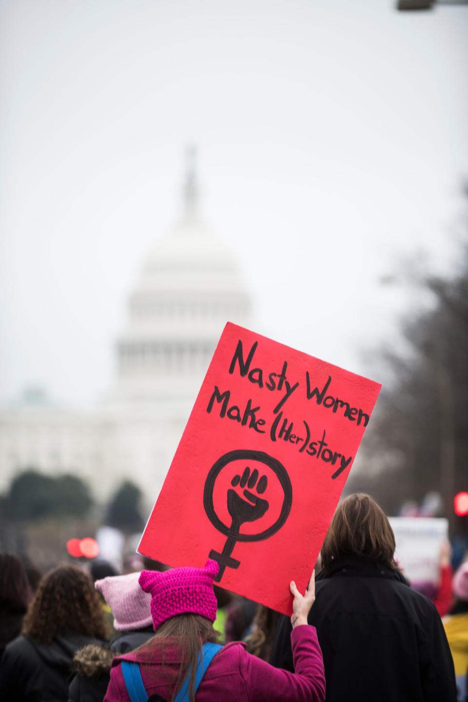 WASHINGTON, DC. - JAN. 21: Organizers put the Women's March on Washington in Washington D.C. on Saturday Jan. 21, 2017. (Photo by Damon Dahlen, Huffington Post)