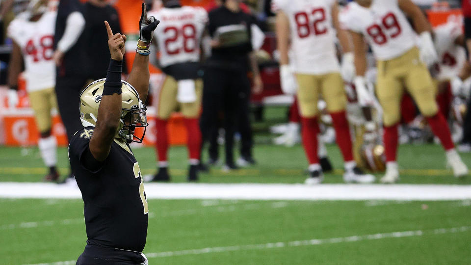 Jameis Winston has the potential to be a difference-maker in fantasy football and is likely available on your Week 11 waiver wire. (Photo by Chris Graythen/Getty Images)