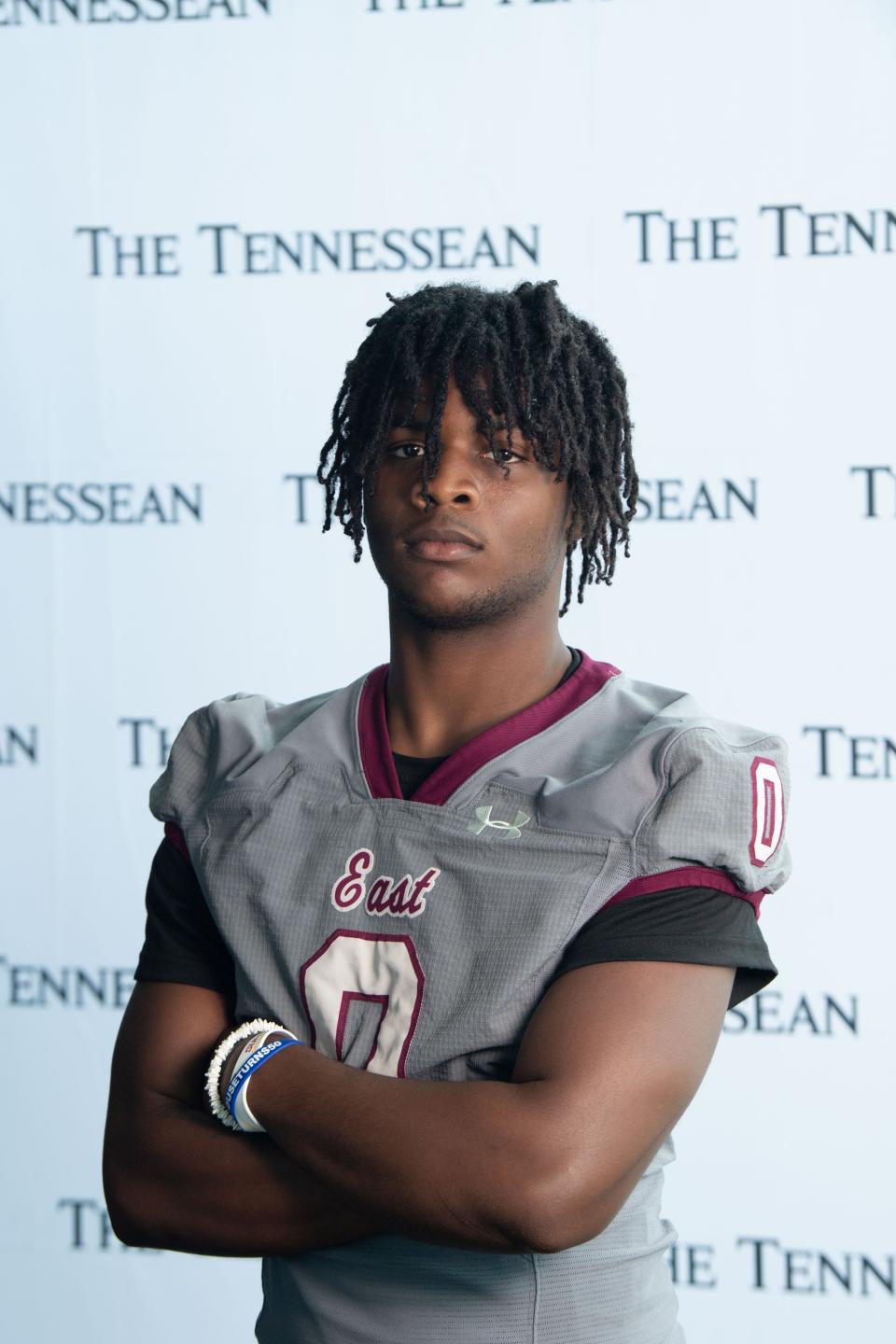 East Robertson High School's Zach Groves (0) poses for a portrait during Media Day at Nissan Stadium in Nashville, Tennessee, Wednesday, July 10, 2024.