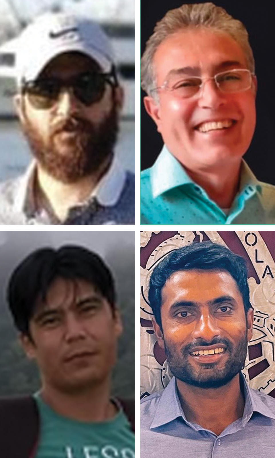 Clockwise, from top-left: Naeem Hussain, Mohammad Zaher Ahmadi, Muhammad Afzaal Hussain and Aftab Hussein<span class="copyright">City of Albuquerque (3); City of Española/AP</span>