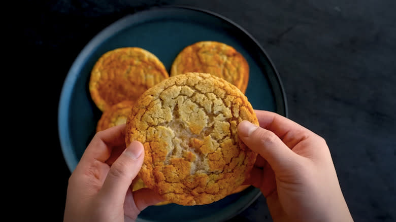 gochujang cookie in hand