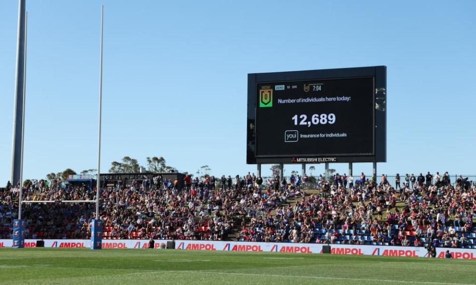 Sunday’s record crowd at McDonald Jones Stadium.