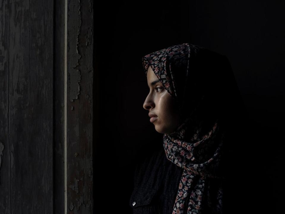 Abeer, 14, is achieving a 97-per-cent average in her end of year exams, thanks to the immediate support from Wajd in the wake of her father’s death in the 2014 conflict (Paddy Dowling/Qatar Fund For Development)