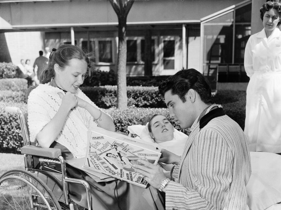 elvis meets fans with polio