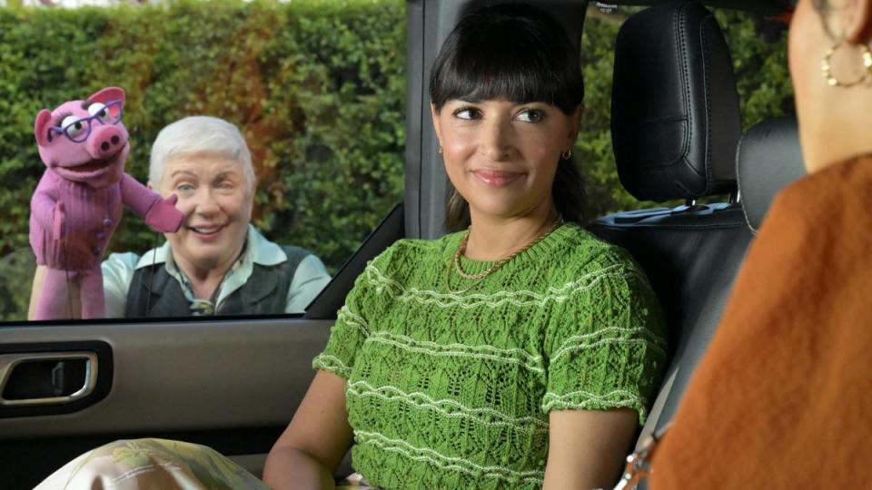 Woman sitting in a car