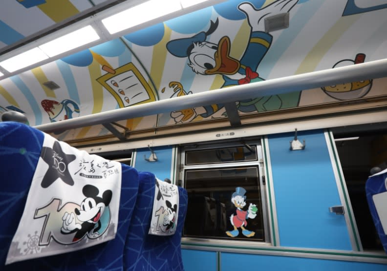 迪士尼主題列車，一口氣收集10款迪士尼人氣角色。張智傑攝