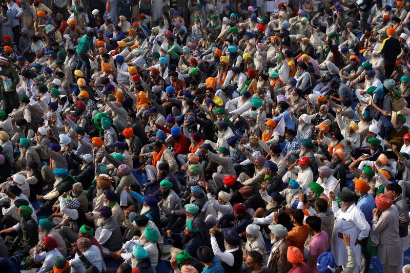 Protest against newly passed farm bills, near Delhi