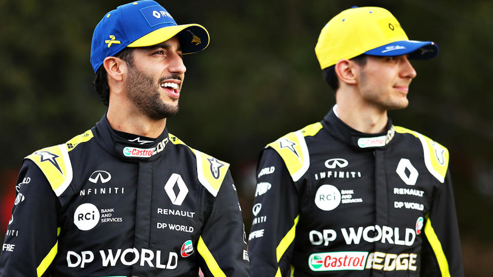 Daniel Ricciardo and Esteban Ocon, pictured here at the Australian Grand Prix.