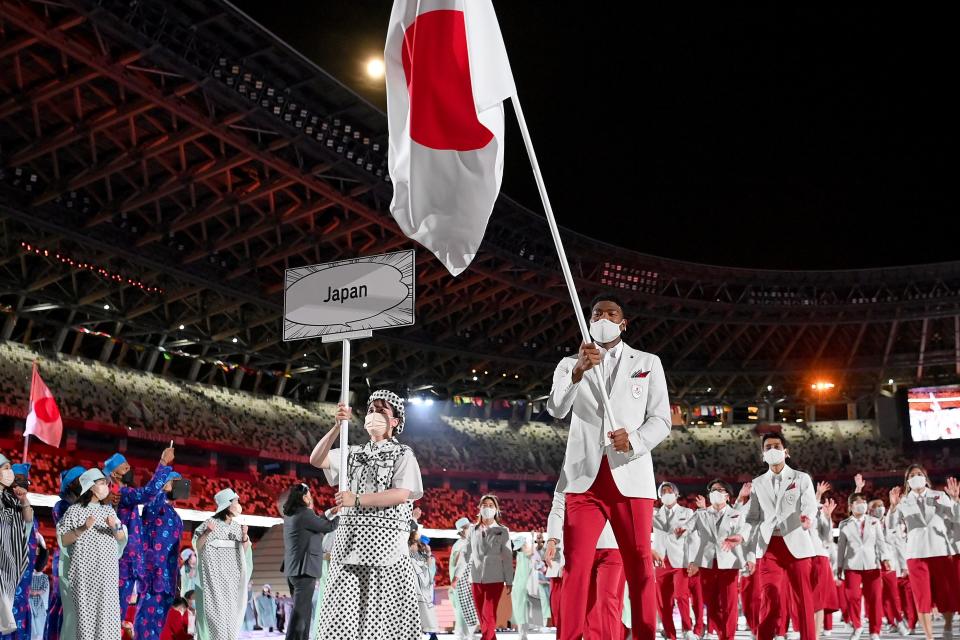 The opening ceremony in Tokyo, when Covid was still “top of the charts”