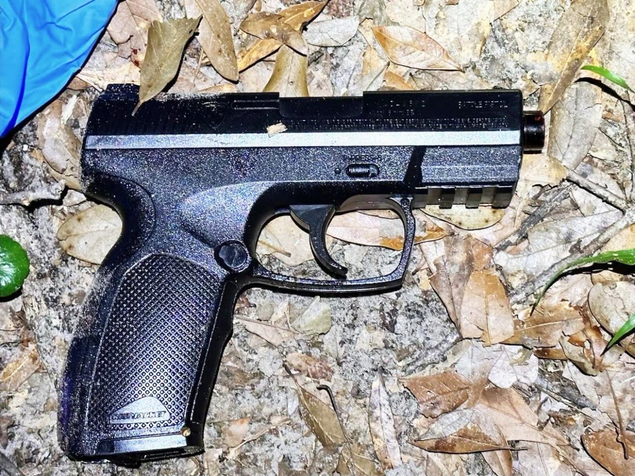 The Jacksonville Sheriff's Office said Timothy J. O'Donohue was armed with this airsoft pistol and a knife when he charged at police officers who then shot him Sunday at a North Jacksonville home.