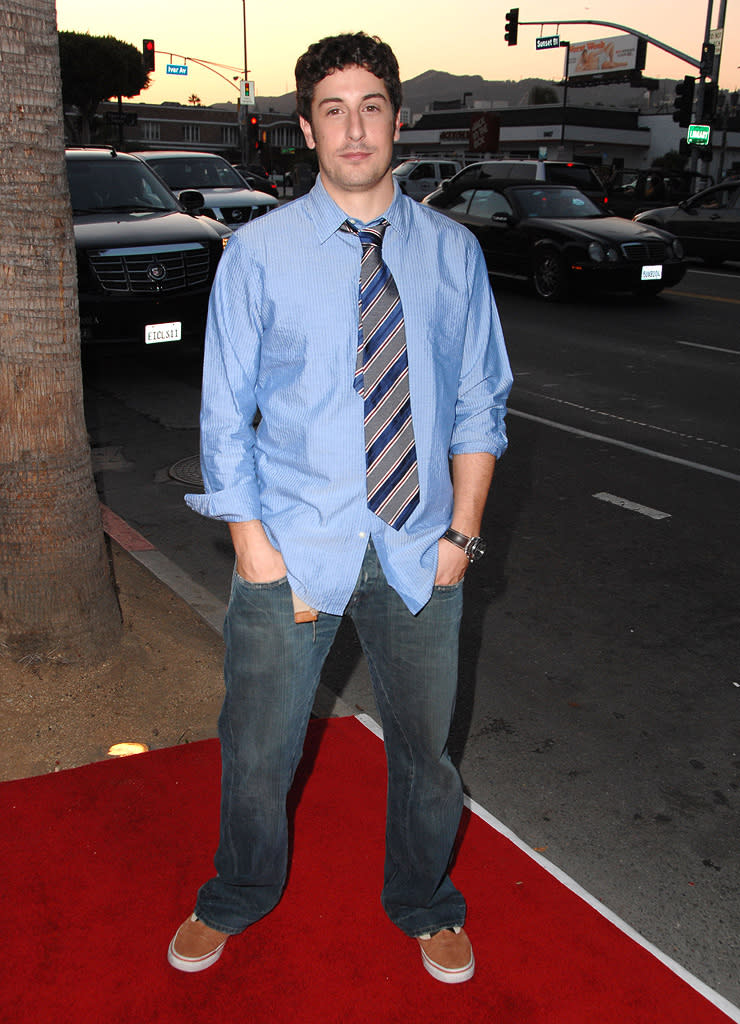 <a href="http://movies.yahoo.com/movie/contributor/1800018640" data-ylk="slk:Jason Biggs;elm:context_link;itc:0;sec:content-canvas" class="link ">Jason Biggs</a> at the Los Angeles premiere of <a href="http://movies.yahoo.com/movie/1809923613/info" data-ylk="slk:My Best Friend's Girl;elm:context_link;itc:0;sec:content-canvas" class="link ">My Best Friend's Girl</a> - 09/15/2008