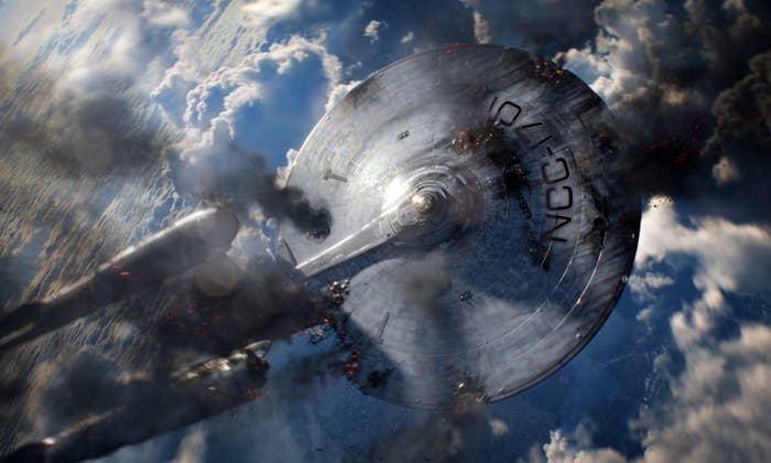 The Enterprise falls towards Earth