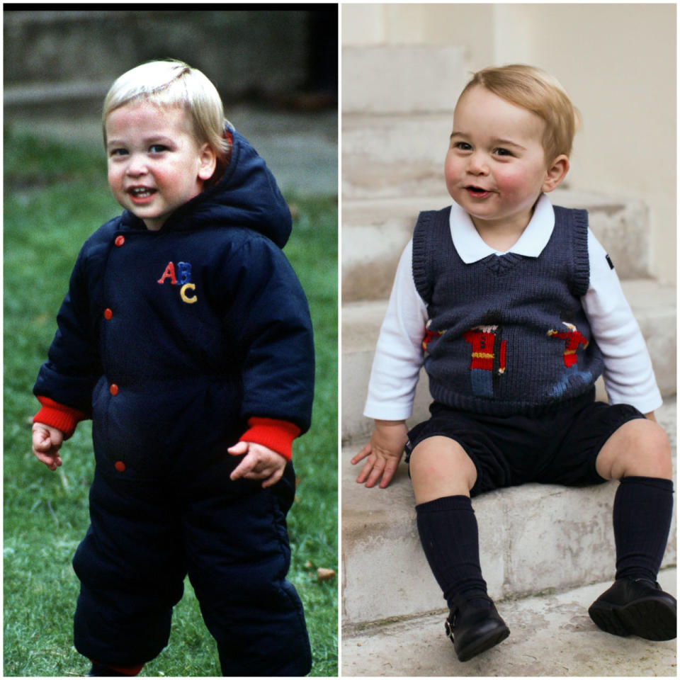 <p>At their first official portraits - 31 years apart - Prince George and his father had the <a rel="nofollow noopener" href="http://www.goodhousekeeping.com/life/entertainment/g2733/prince-william-prince-harry-back-to-school-memories/" target="_blank" data-ylk="slk:same mischievous glint;elm:context_link;itc:0;sec:content-canvas" class="link ">same mischievous glint</a> in their eyes.</p>