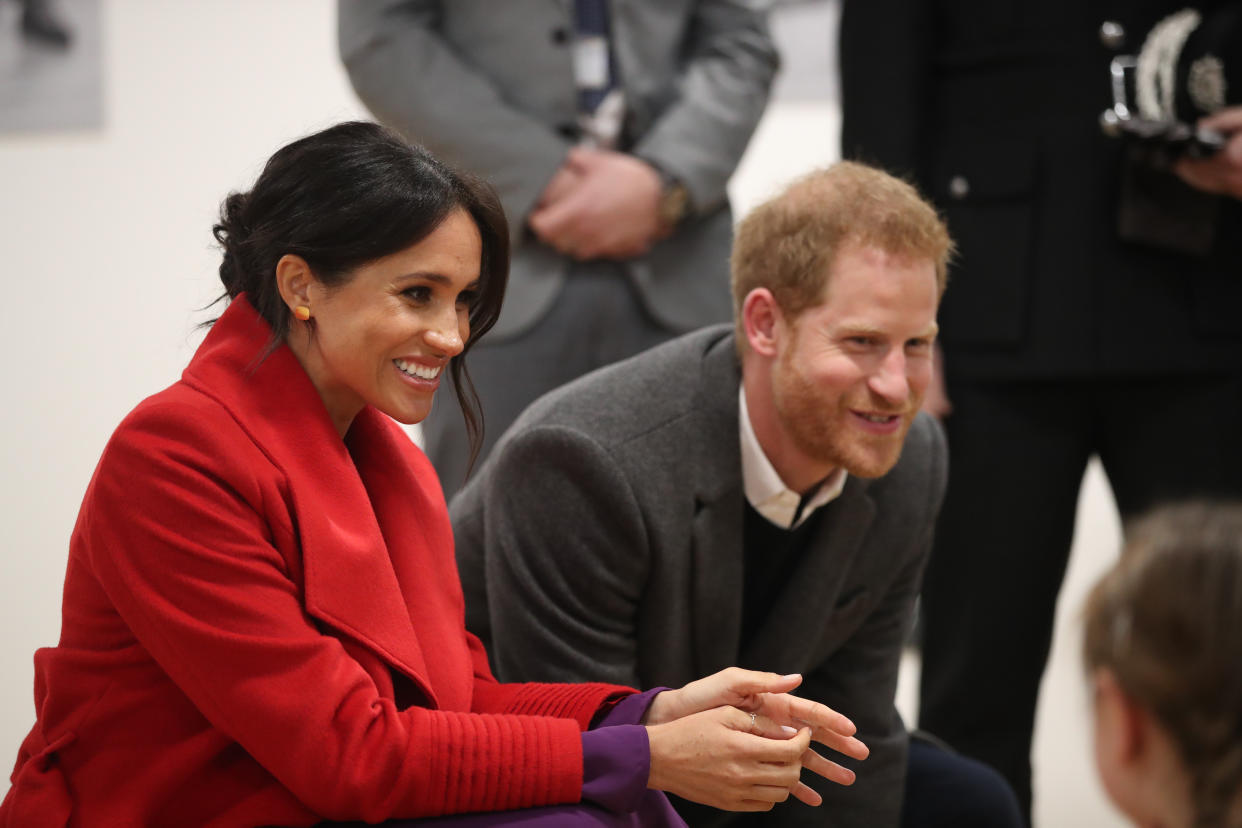 Meghan and Harry in Birkenhead [Photo: PA]