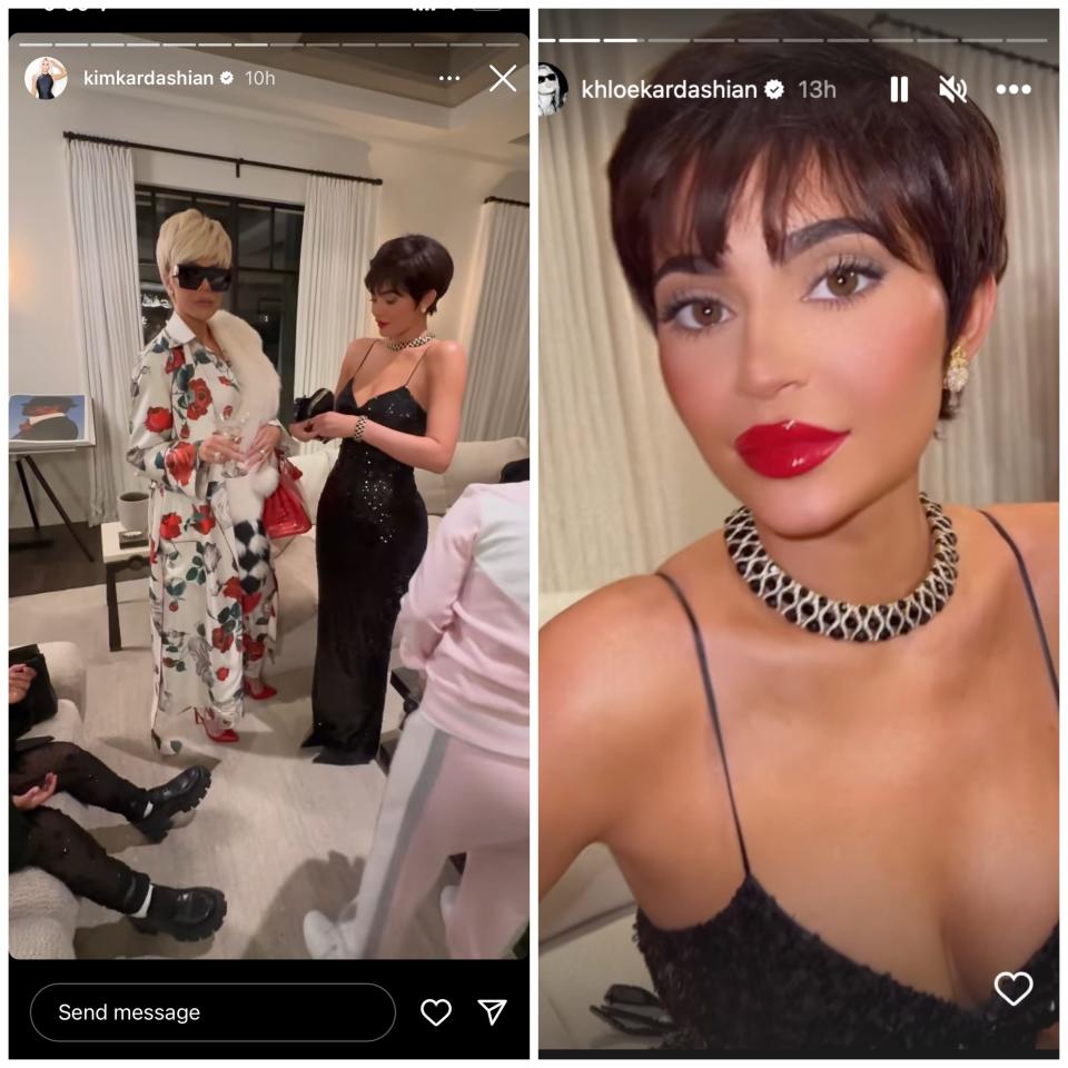 Kylie Jenner dressed as Kris Jenner