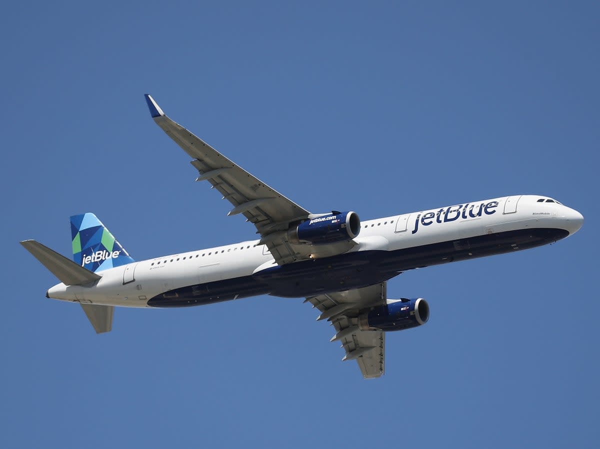 The JetBlue flight was preparing to take off down the runway when it almost crossed path with another flight  (Getty Images)