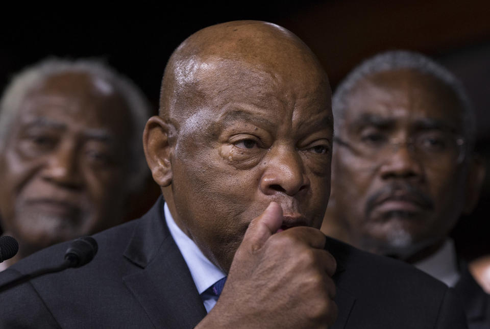 Rep. John Lewis sheds a tear