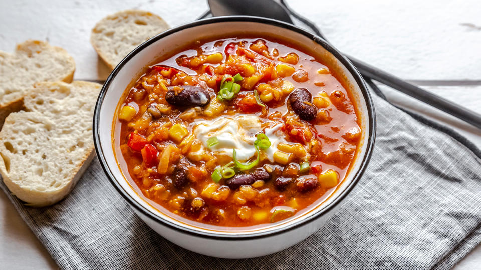 A recipe for Mexican Chili Soup as part of a guide answering the question: 