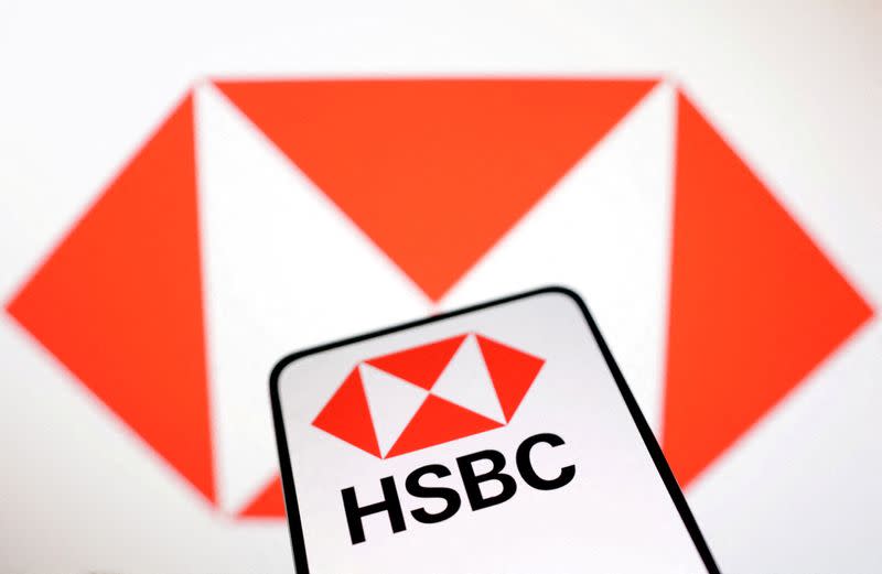 FILE PHOTO: Illustration shows HSBC Bank logo