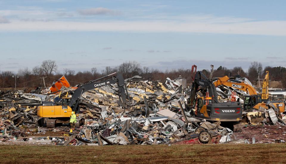 Workers were killed at a candle factory when a tornado struck Dec. 10 in Mayfield, Ky.