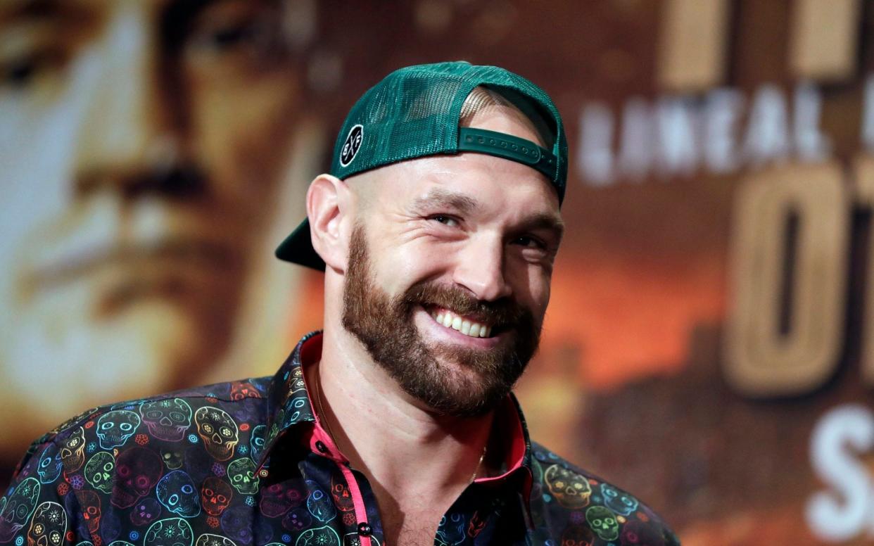 Tyson Fury - Tyson Fury's 'Behind The Mask' wins Book of the Year at the Telegraph Sports Book Awards 2020 - AP PHOTO